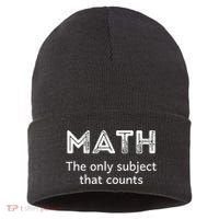 Math The Only Subject That Counts Funny Math Teacher Puns Gift Sustainable Knit Beanie thumb 0