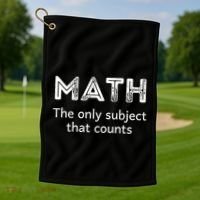 Math The Only Subject That Counts Funny Math Teacher Puns Gift Golf Towel thumb 1