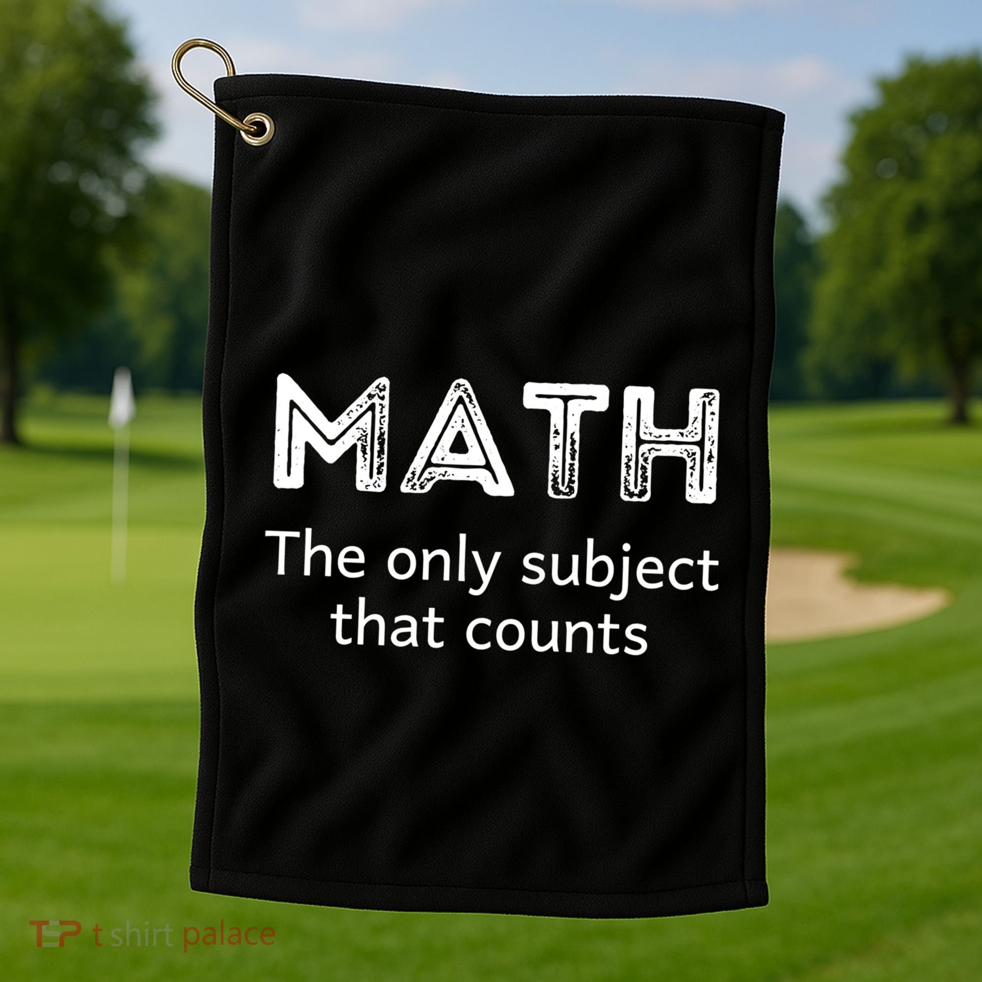 Math The Only Subject That Counts Funny Math Teacher Puns Gift Golf Towel