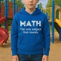 Math The Only Subject That Counts Funny Math Teacher Puns Gift Kids Hoodie thumb 2