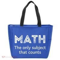 Math The Only Subject That Counts Funny Math Teacher Puns Gift Tote Bag thumb 0