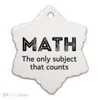 Math The Only Subject That Counts Funny Math Teacher Puns Gift Ceramic Ornament thumb 0
