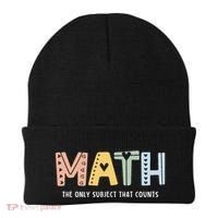 Math The Only Subject That Counts Cute Teacher Educator Beanie thumb 0