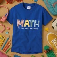 Math The Only Subject That Counts Cute Teacher Educator Kids T-Shirt thumb 3