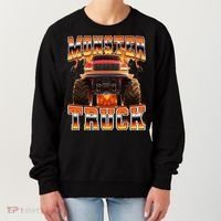 Monster Truck Offroad Flames 90s Bootleg Style Women's Sweatshirt thumb 0