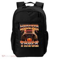 Monster Truck Offroad Flames 90s Bootleg Style Backpack thumb 0