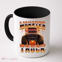 Monster Truck Offroad Flames 90s Bootleg Style Coffee Mug thumb 0