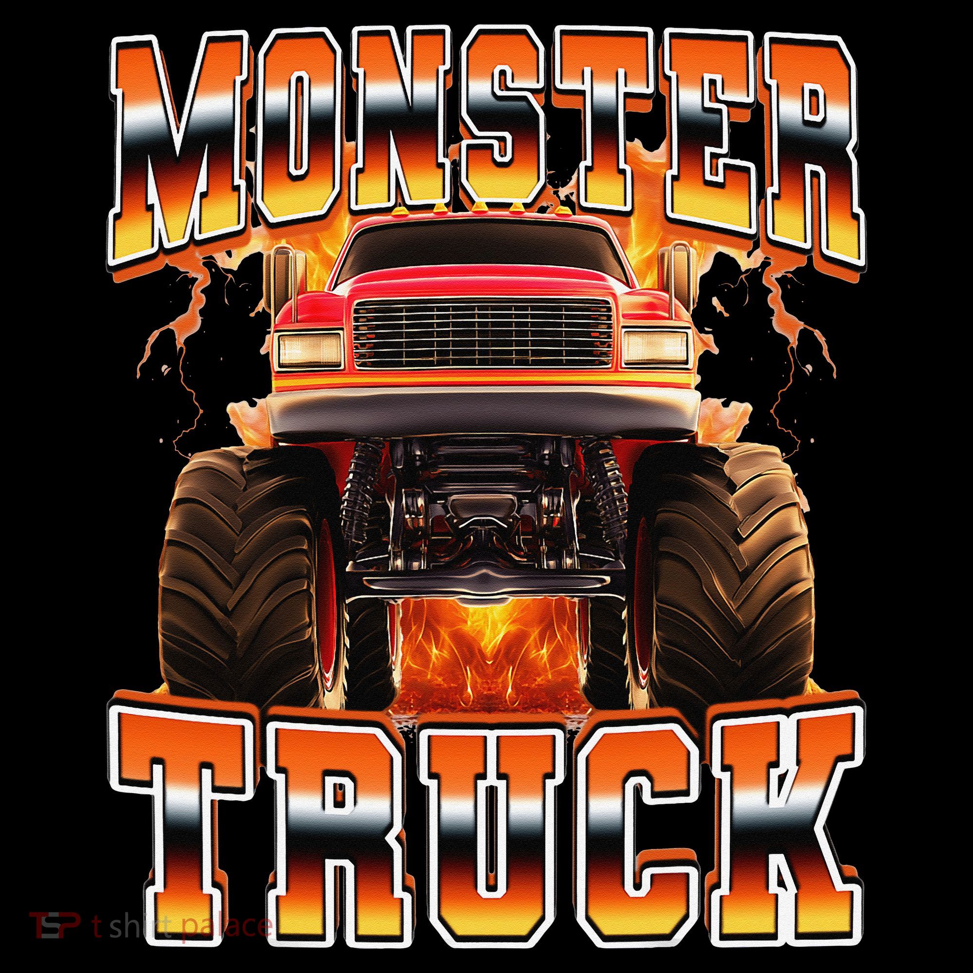 Monster Truck Offroad Flames 90s Bootleg Style Coffee Mug