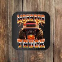 Monster Truck Offroad Flames 90s Bootleg Style Coaster thumb 0