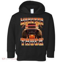 Monster Truck Offroad Flames 90s Bootleg Style Toddler Hoodie thumb 0