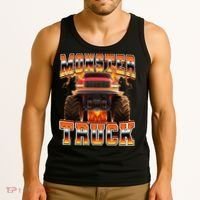Monster Truck Offroad Flames 90s Bootleg Style Tank Top thumb 3