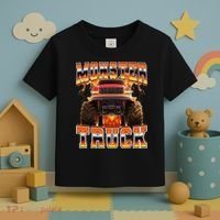 Monster Truck Offroad Flames 90s Bootleg Style Toddler T-Shirt thumb 3
