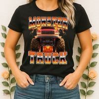 Monster Truck Offroad Flames 90s Bootleg Style Women's T-Shirt thumb 2