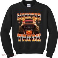 Monster Truck Offroad Flames 90s Bootleg Style Kids Sweatshirt thumb 0