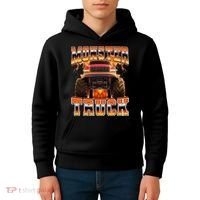 Monster Truck Offroad Flames 90s Bootleg Style Kids Hoodie thumb 4