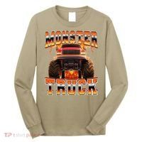Monster Truck Offroad Flames 90s Bootleg Style Long Sleeve Shirt thumb 0