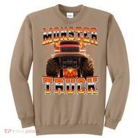 Monster Truck Offroad Flames 90s Bootleg Style Sweatshirt thumb 0