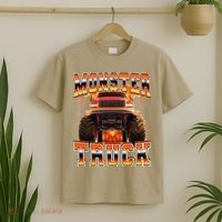 Monster Truck Offroad Flames 90s Bootleg Style T-Shirt thumb 2