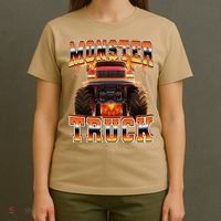 Monster Truck Offroad Flames 90s Bootleg Style T-Shirt thumb 4