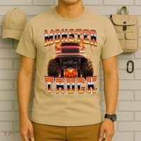 Monster Truck Offroad Flames 90s Bootleg Style T-Shirt thumb 6