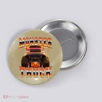 Monster Truck Offroad Flames 90s Bootleg Style Button thumb 0