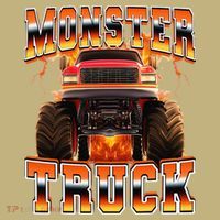 Monster Truck Offroad Flames 90s Bootleg Style Mousepad thumb 1