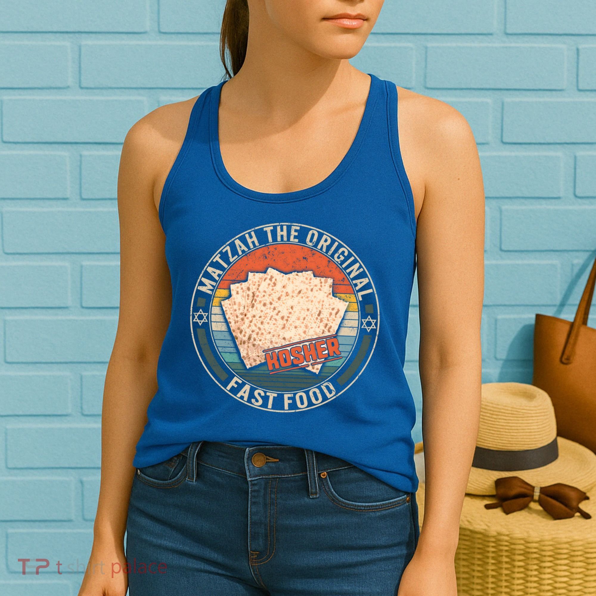 Matzah The Original Fast Food Kosher Jewish Seder Passover Great Gift Women's Tank Top