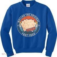 Matzah The Original Fast Food Kosher Jewish Seder Passover Great Gift Kids Sweatshirt thumb 0