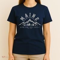 Maine The Pine Tree State Est 1820 Vintage Mountains Gift T-Shirt thumb 4