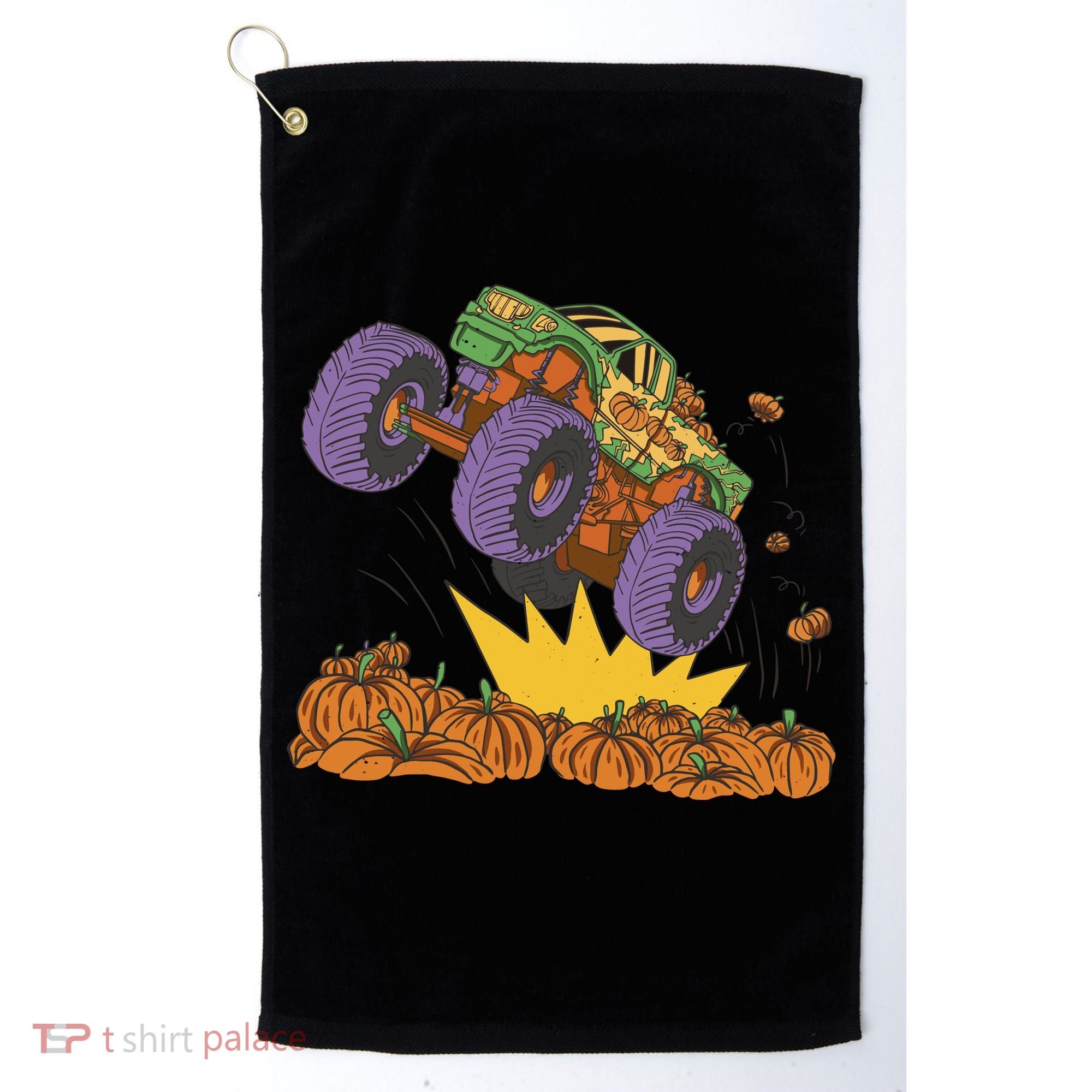 Monster Truck Pumpkin Patch Golf Towel