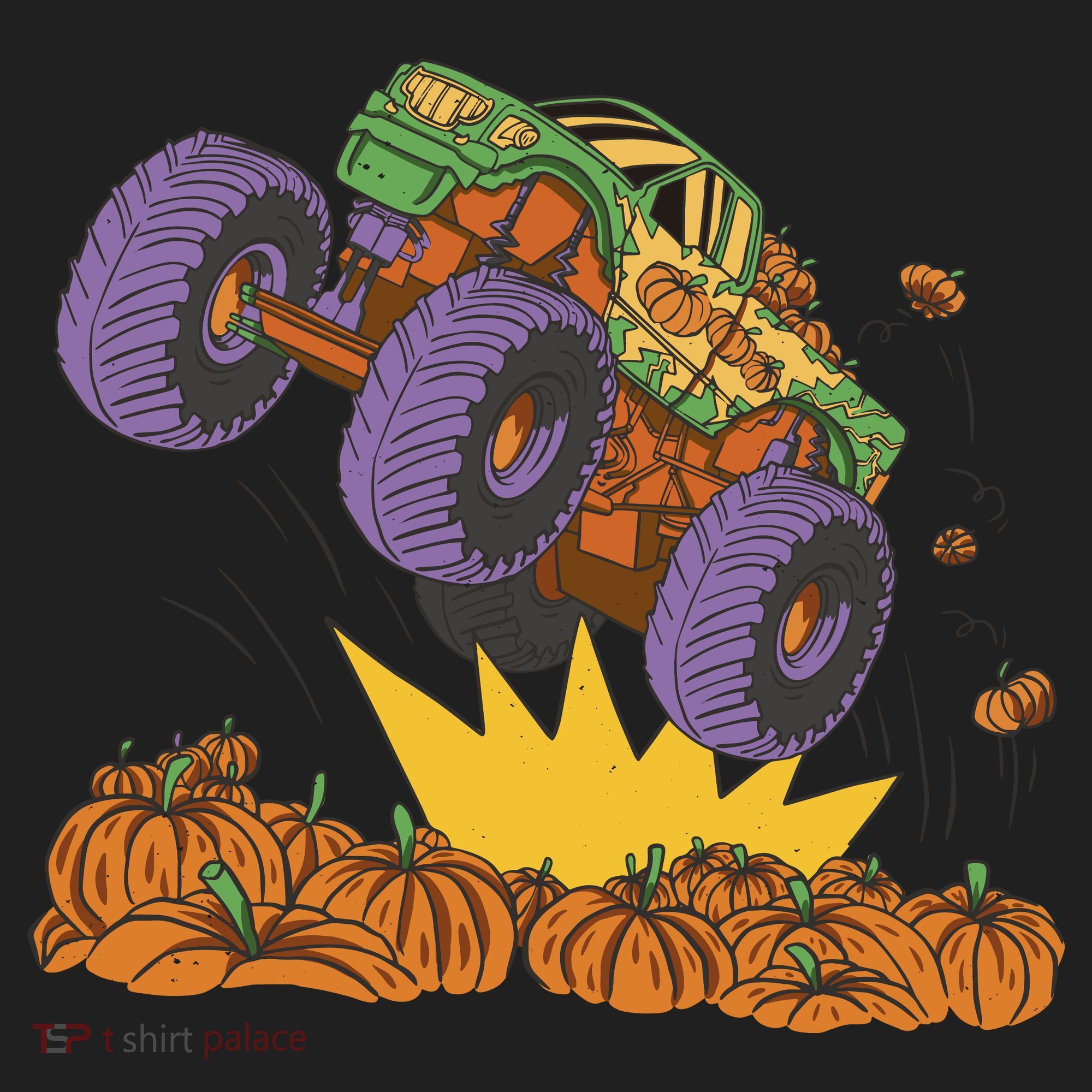 Monster Truck Pumpkin Patch Golf Towel