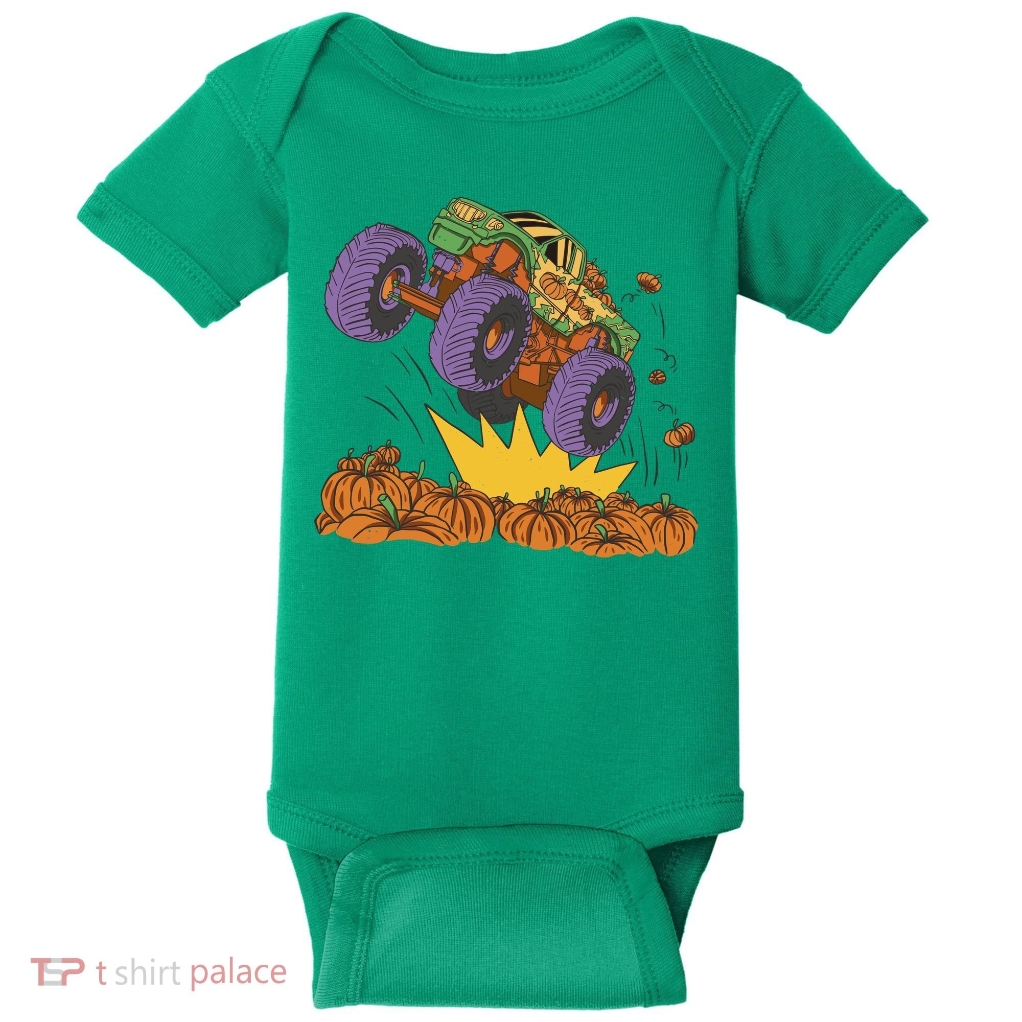 Monster Truck Pumpkin Patch Baby Bodysuit