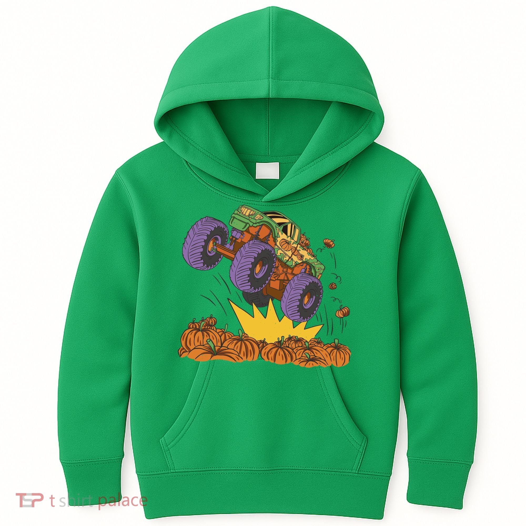 Monster Truck Pumpkin Patch Kids Hoodie