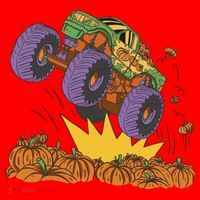 Monster Truck Pumpkin Patch Santa Hat thumb 1