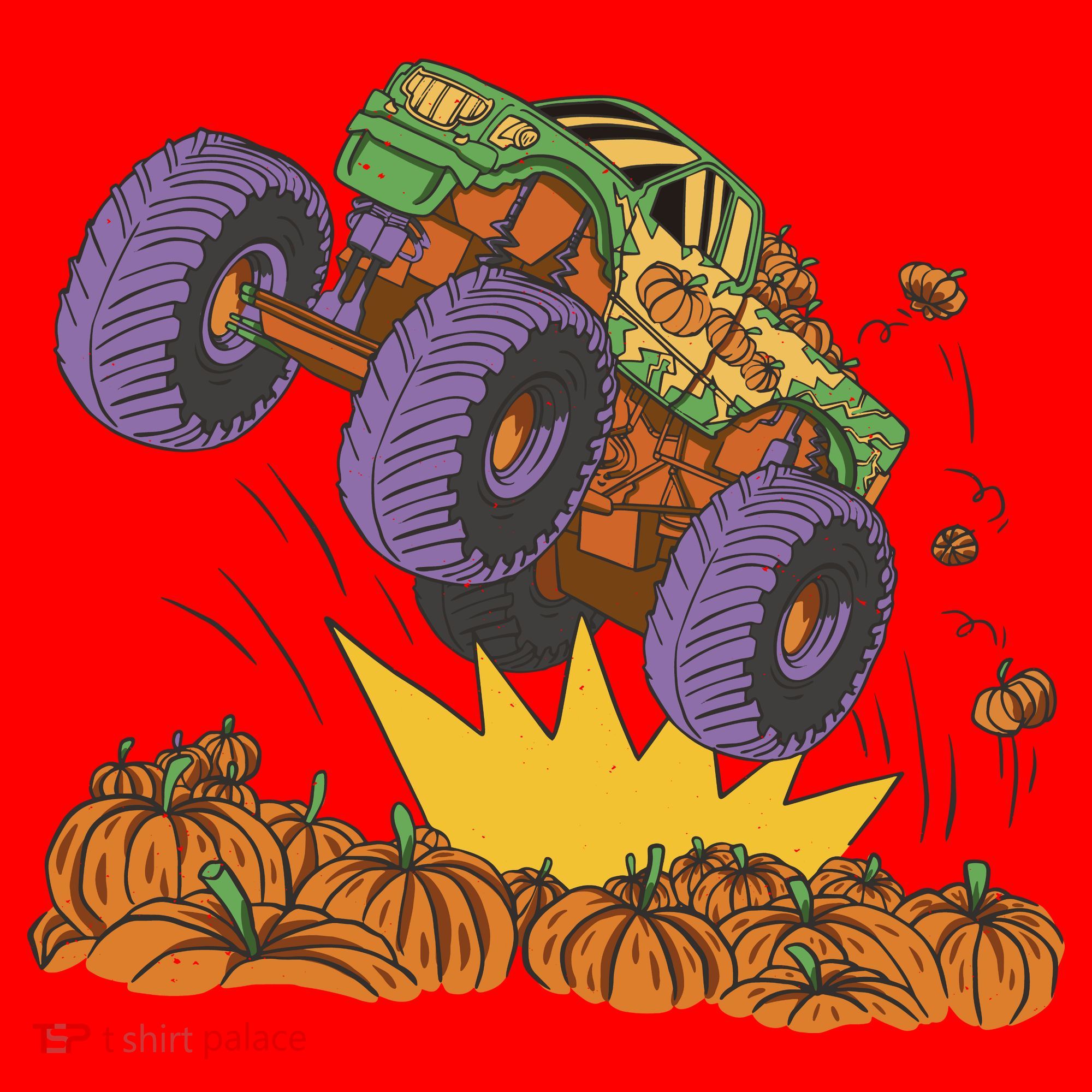 Monster Truck Pumpkin Patch Santa Hat