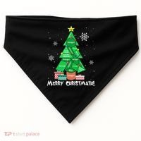 Math Teacher Polygon Christmas Tree Geometry Merry Christmas USA-Made Doggie Bandana thumb 0