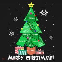 Math Teacher Polygon Christmas Tree Geometry Merry Christmas USA-Made Doggie Bandana thumb 2