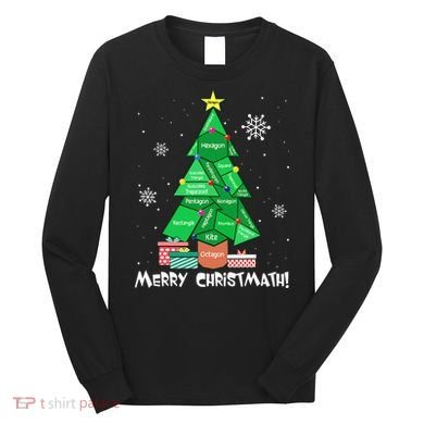 Math Teacher Polygon Christmas Tree Geometry Merry Christmas Long Sleeve Shirt