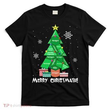 Math Teacher Polygon Christmas Tree Geometry Merry Christmas T-Shirt