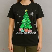 Math Teacher Polygon Christmas Tree Geometry Merry Christmas T-Shirt thumb 4