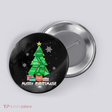 Math Teacher Polygon Christmas Tree Geometry Merry Christmas Button