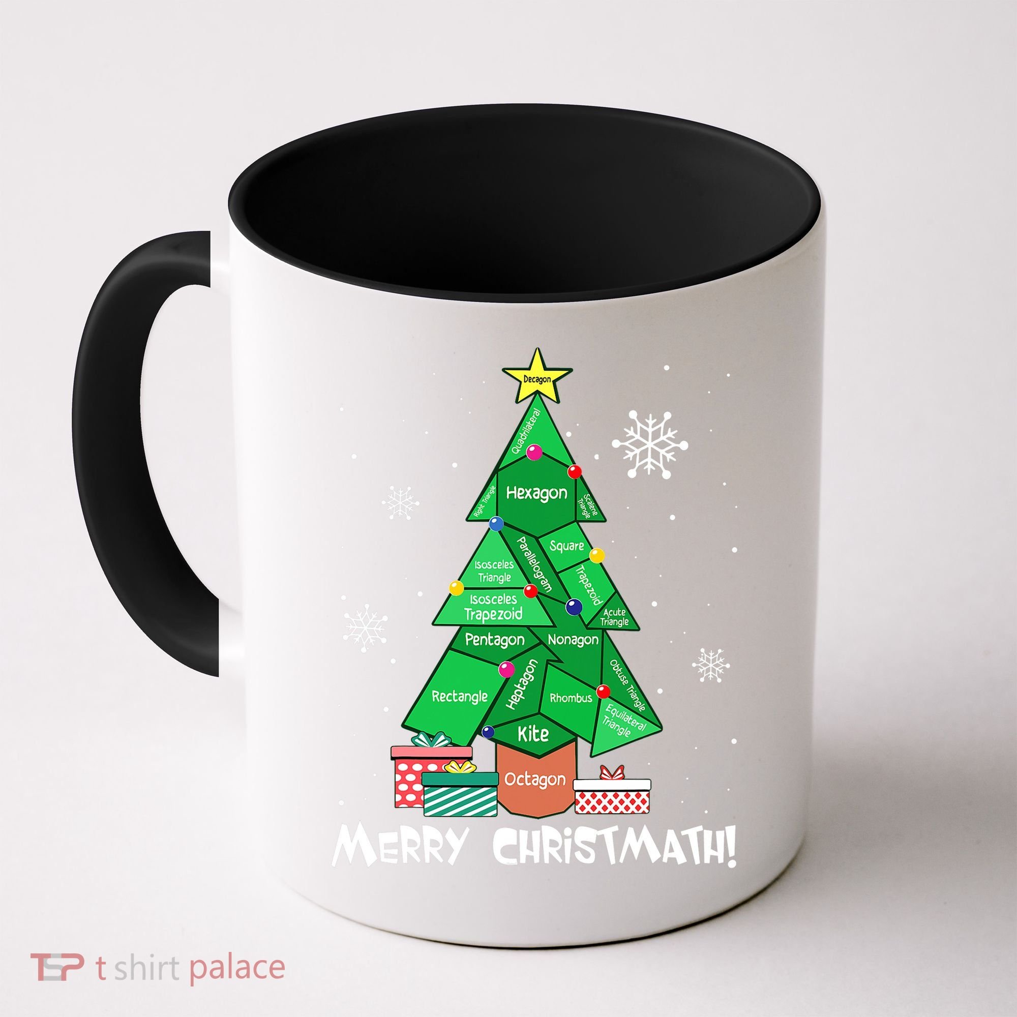 Math Teacher Polygon Christmas Tree Geometry Merry Christmas Coffee Mug