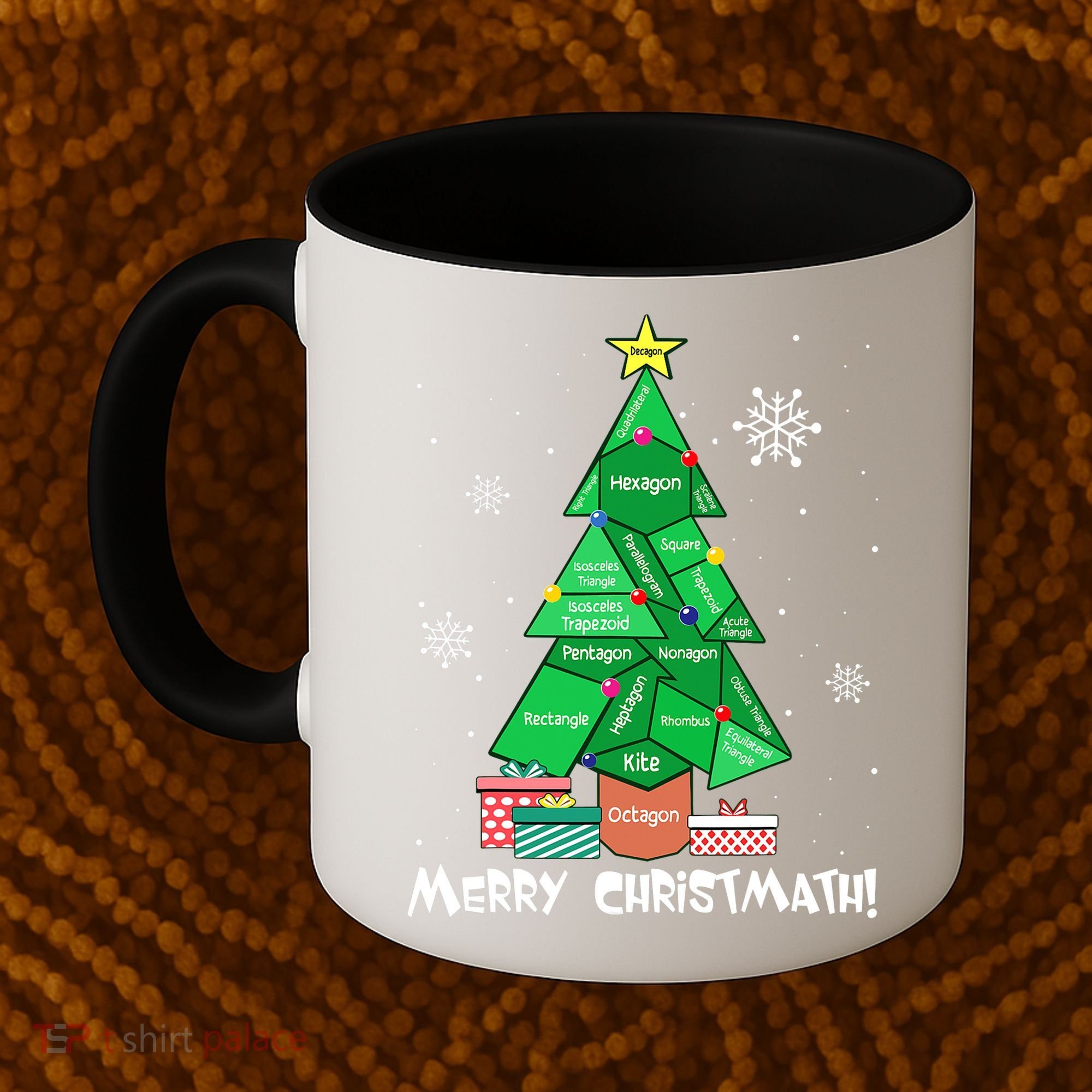 Math Teacher Polygon Christmas Tree Geometry Merry Christmas Coffee Mug