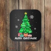 Math Teacher Polygon Christmas Tree Geometry Merry Christmas Coaster thumb 0