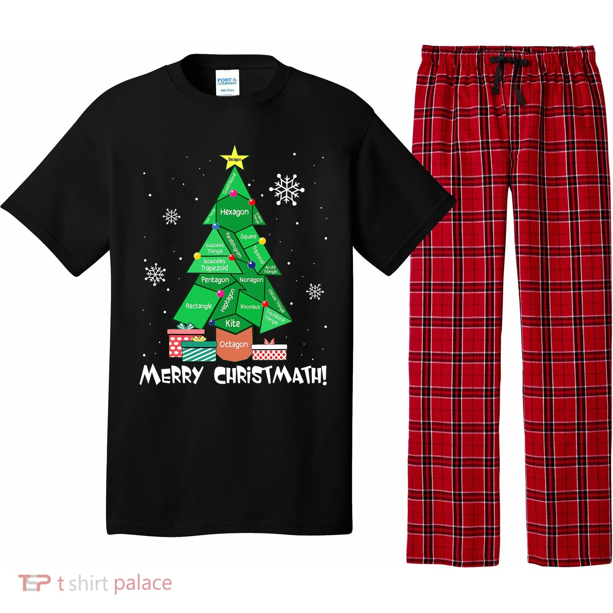 Math Teacher Polygon Christmas Tree Geometry Merry Christmas Pajama Set