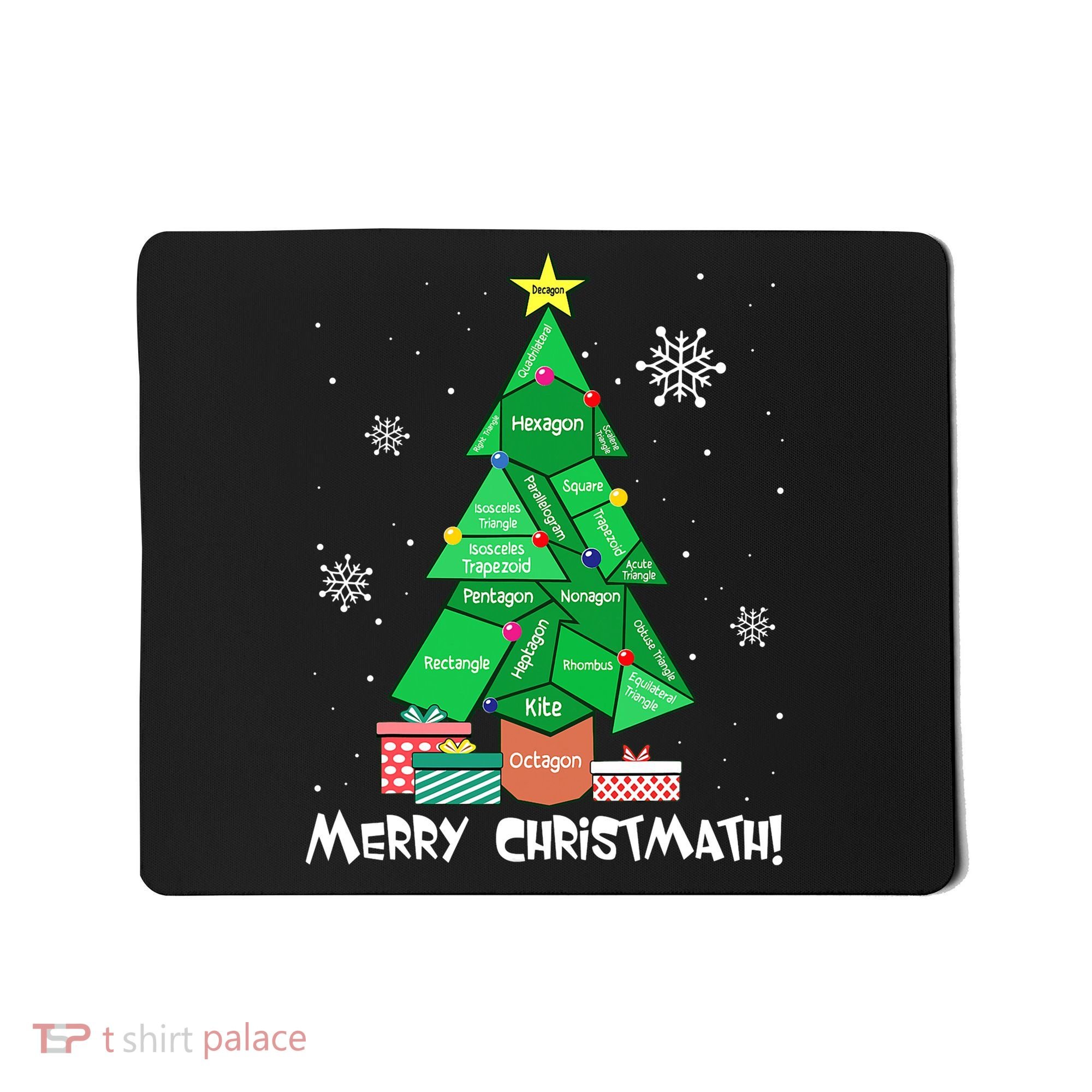 Math Teacher Polygon Christmas Tree Geometry Merry Christmas Mousepad