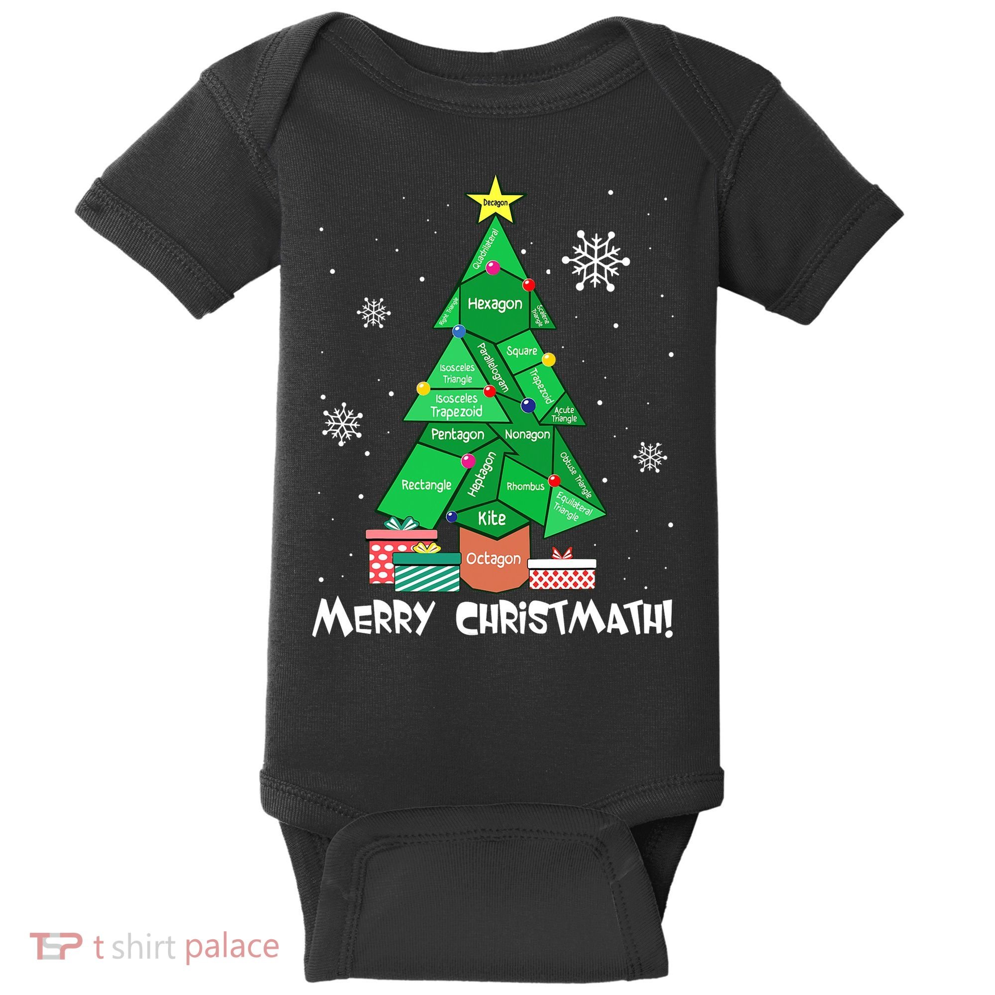Math Teacher Polygon Christmas Tree Geometry Merry Christmas Baby Bodysuit