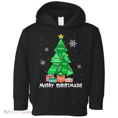 Math Teacher Polygon Christmas Tree Geometry Merry Christmas Toddler Hoodie