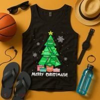 Math Teacher Polygon Christmas Tree Geometry Merry Christmas Tank Top thumb 4
