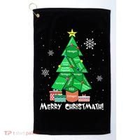 Math Teacher Polygon Christmas Tree Geometry Merry Christmas Golf Towel thumb 0